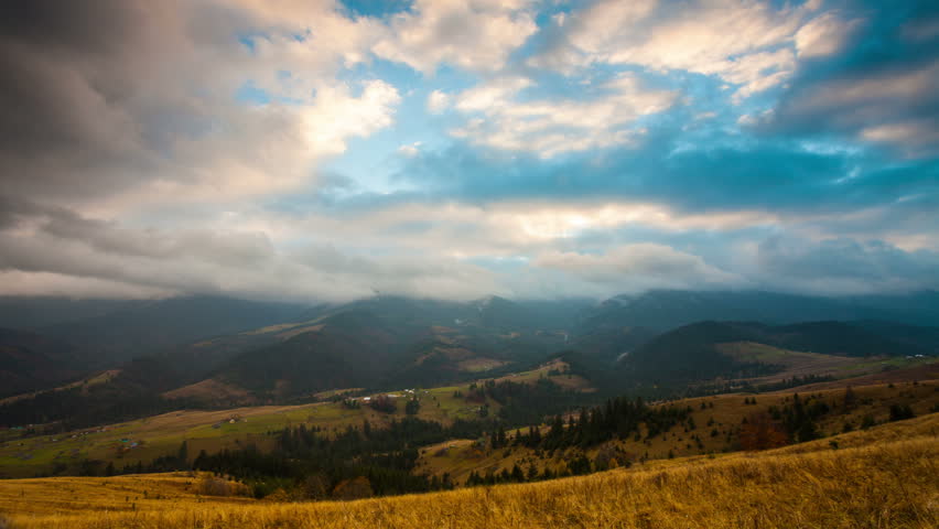 clouds time lapse. mountain landscape. global warming. 1920x1080. nature