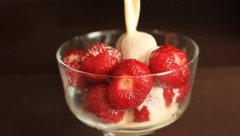 strawberry with milk cream