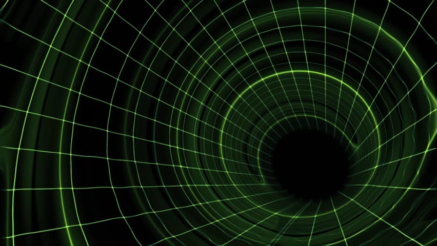 Loopable animated background of a green futuristic mesh tunnel. HD 1080p quality