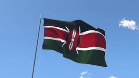 The Flag of Kenya Waving on the Wind. Seamless Loop. You can find Alpha Matte on my other Videos