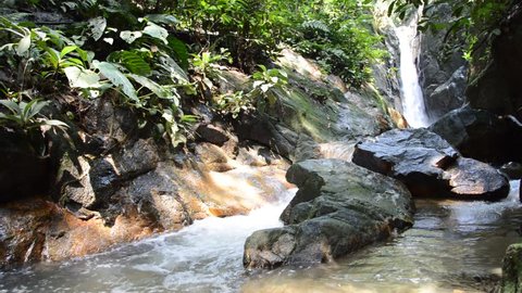 Natural waterfall at deep of tropical forest with HD resolution