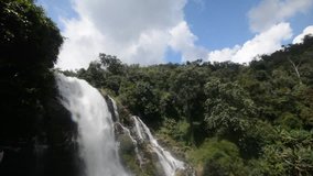 Beautiful waterfall and rainbow : Vachiratharn waterfall in Chiang Mai, Thailand