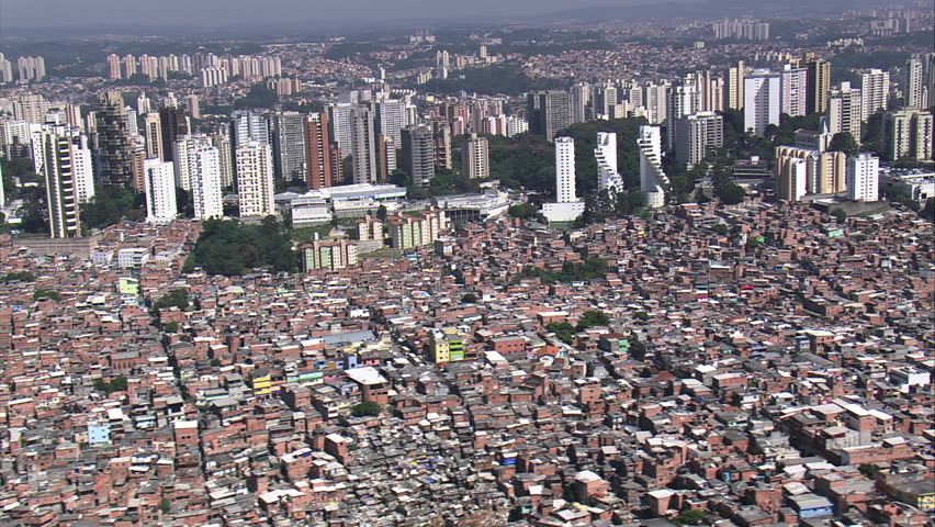 Aerial- Paraisopolis Favela, Sao Paulo, Stock Footage Video (100%