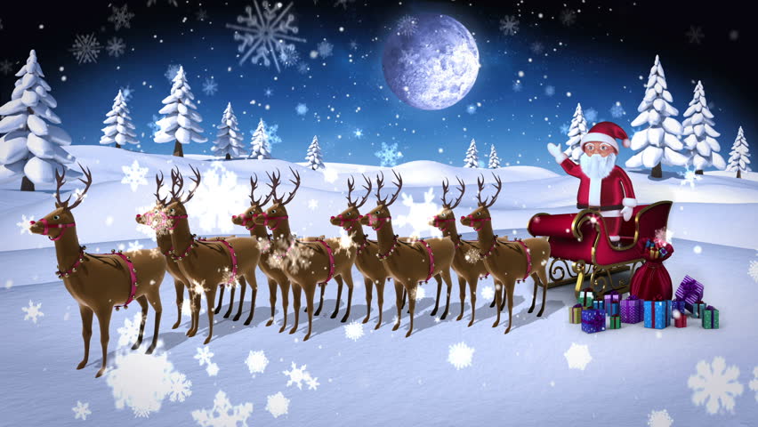 Digital Animation of Cartoon Santa Stock Footage Video (100% Royalty ...