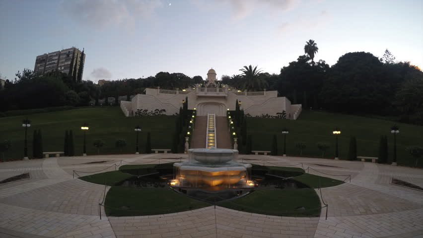 Day and Night time-lapse of The Bahai gardens in Haifa, Israel