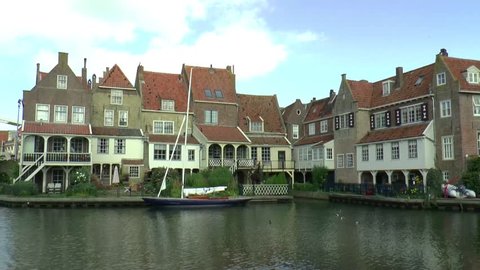 Enkhuizen,The Netherlands,-september 2014 province of North Holland :A view on the oldest and most beautiful part of the historic harbour of Enkhuizen