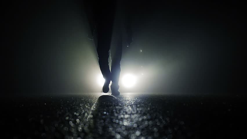 Mystical Silhouette of Man Walking Stock Footage Video (100% Royalty ... Silhouette Man Walking Tunnel