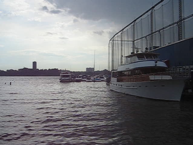 boat docked hudson river, nyc