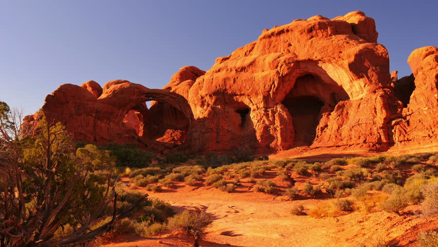 Arches 13 Windows Section Sunset Double Arch Utah USA
