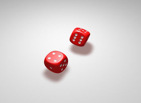 Two isolated dices giving four and five combination
