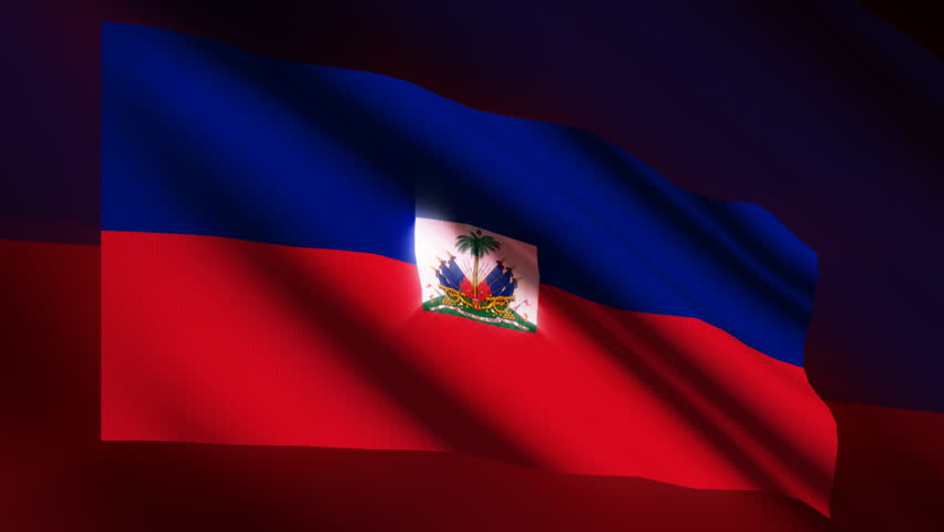 Shining waving Haiti flag - loop 