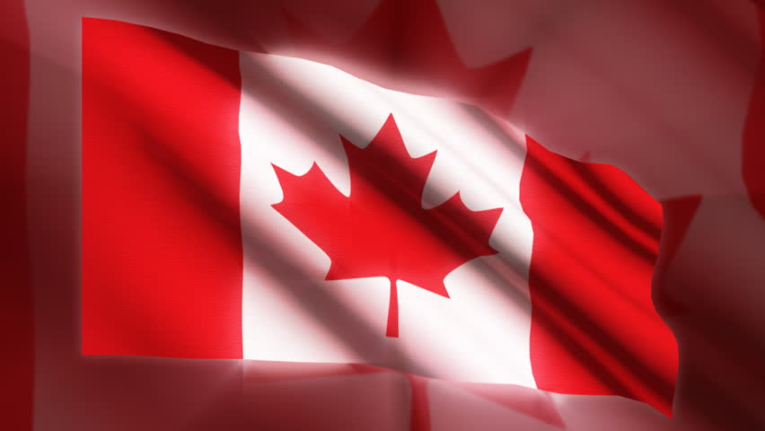 Shining waving Canada flag - loop 