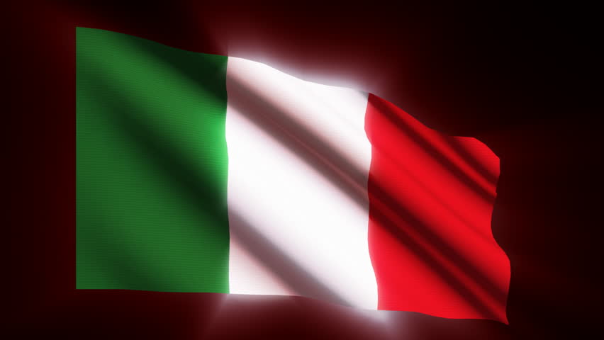 Shining waving Italy flag - loop 