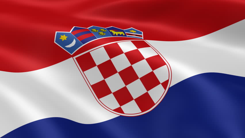 хорватский флаг на ветру часть серии: стоковое видео (без лицензионных плат...
