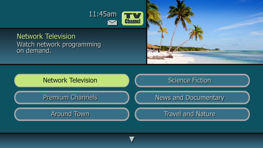 Simulation of an on-screen interactive television on demand guide menu from a