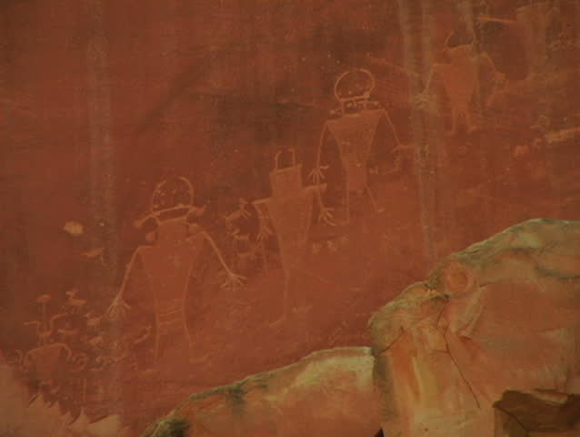 Petroglyph by the Fremont People in Capital Reef National Park, Utah.