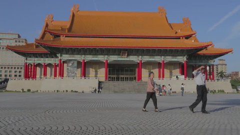 TAIPEI,TAIWAN - CIRCA October 2014 :Liberty Square National Theater - wide dolly shot