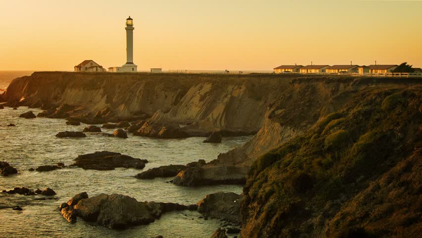 gold coast lighthouse - static sunset Stock Footage Video (100% Royalty ...