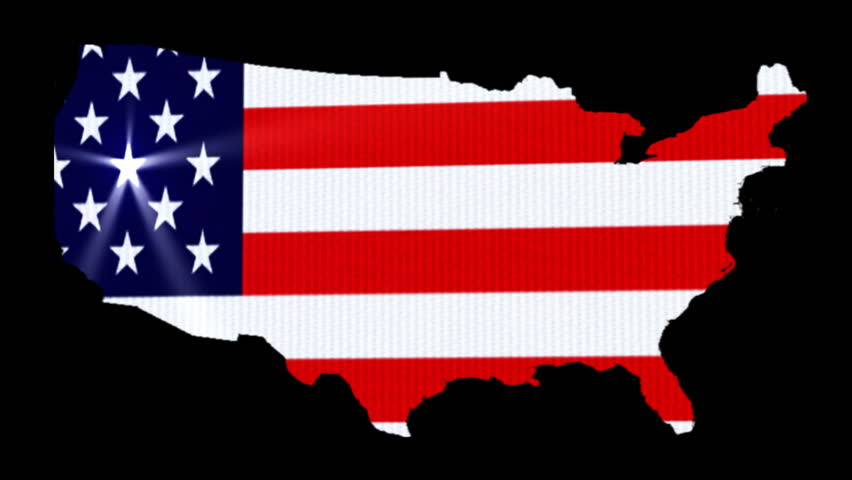 American Map with Animated Flag