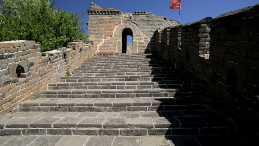 POV walking The Great Wall of China watchtower fortified walls stone structure outdoor historic Mutianyu Beijing