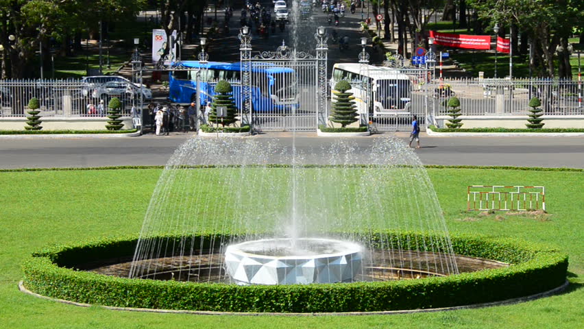 Zoom Out  - Main Fountain - Independence Palace - Ho Chi Minh City (Saigon) Vietnam