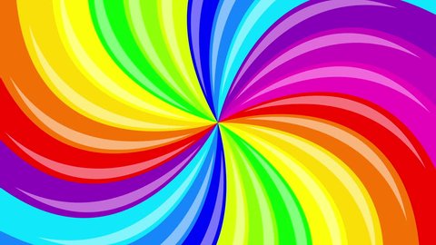 Colorful Background Rainbow Rotating Spiral 2d Stock Footage Video (100 ...