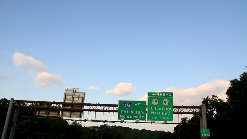 Driving on the Parkway towards Pittsburgh.
