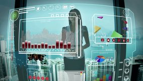 Advanced Business Communication Motion Graphics Touchscreen 3D Technology Asian Chinese Oriental Female Worldwide Financial Forecasting CG - Powered by Shutterstock - Get 15% off with code: PIKWIZARD15