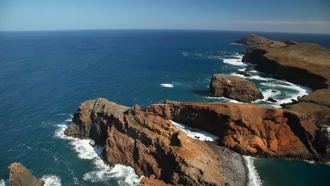Landscape at the north coast of Ponta de Sao Lourenco. Madeira Island, Portugal