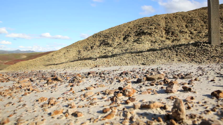 Please Stay Off sign,  Painted Hills, Oregon, jib shot