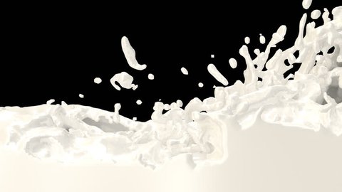 Animated river of milk pouring and filling up whole screen.