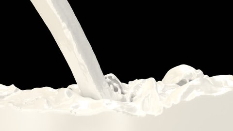 Animated milk pouring and filling up whole screen 3.Transparent background - Alpha channel embedded with HD PNG file.