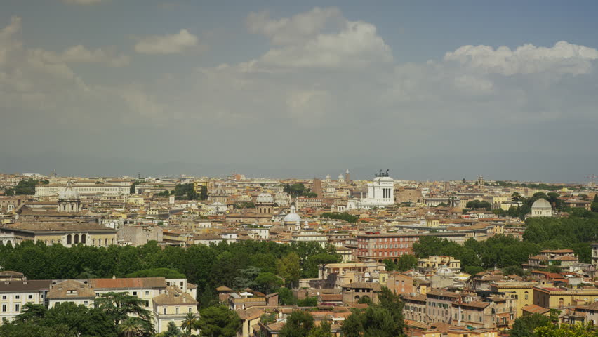 Cityscape under cloudy sky / Rome, Italy