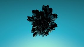 Abstract animation with black color splash, black liquid