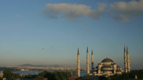 Time lapse Istanbul sunset over Blue Mosque. 25fps, PAL