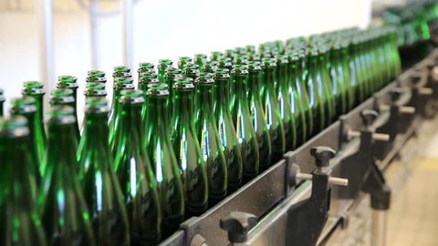 bottles on the conveyor