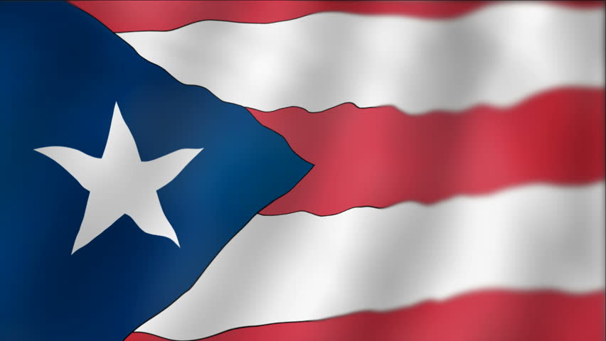 Puerto Rico - detail of waving flag 