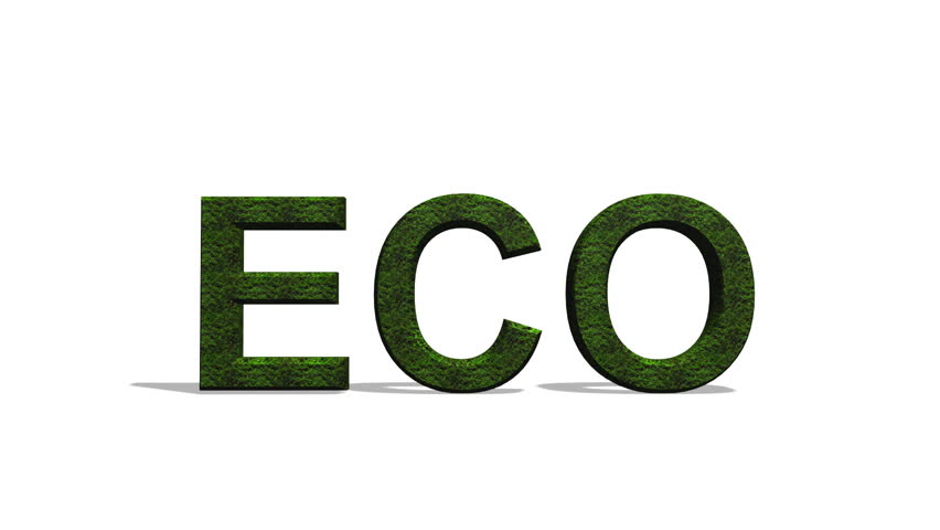 ECO Text with ivy animated growing on it