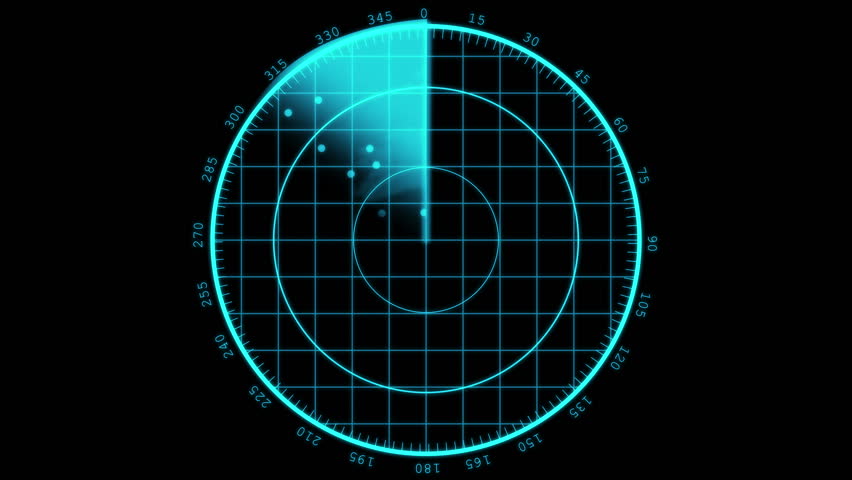 Modern Radar Sreen Display. Stock Footage Video (100% Royalty-free