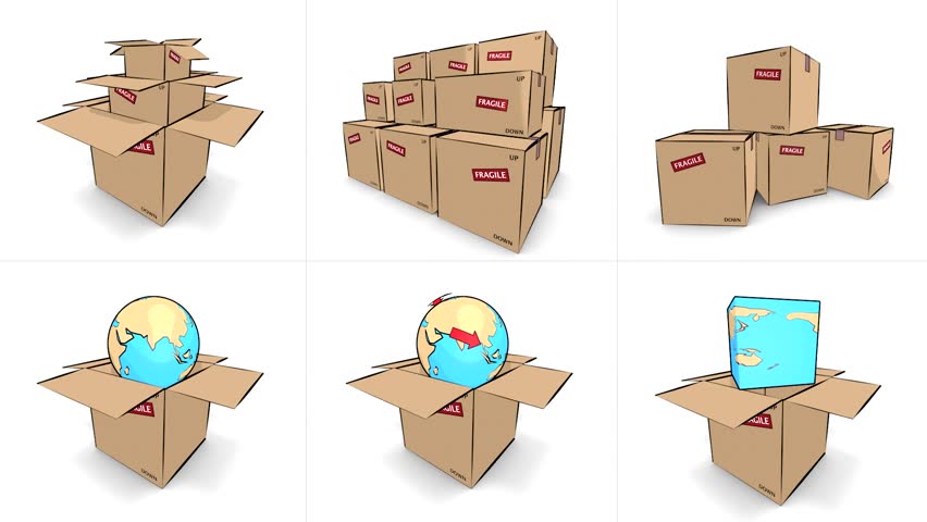 series animated icon cartoon style cardboard Stock Footage Video (100%