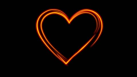 heart art animation on a black background. 1080p. Vídeo Stock