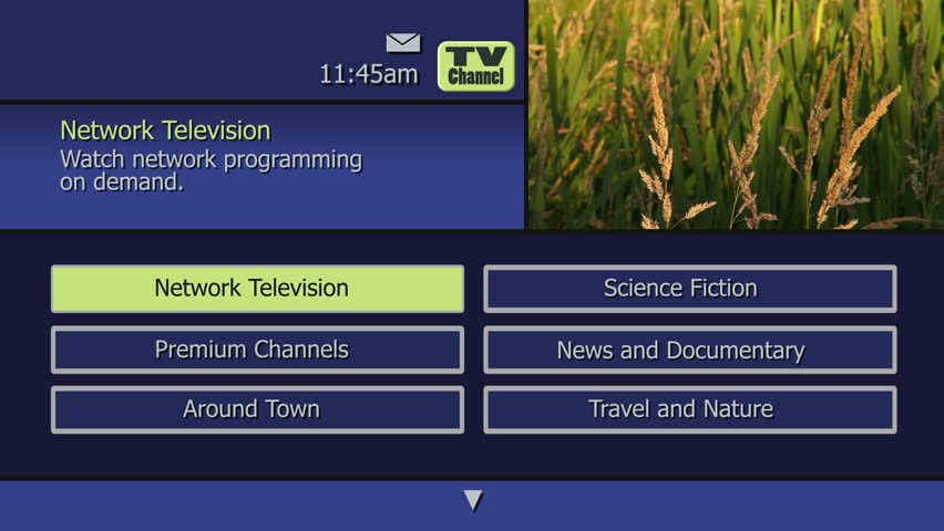 Simulation of an on-screen interactive television on demand guide menu from a