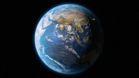 Earth Orbit Night - City Lights from Space (no Sun)