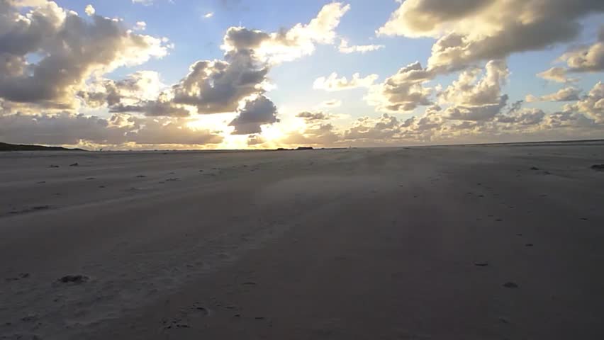 Blowing sand ad shore North sea Holland, Vlieland