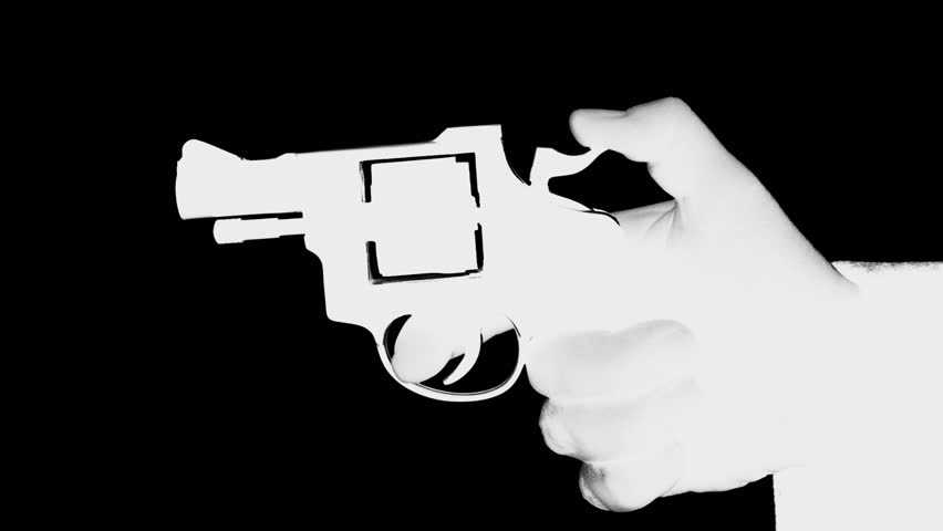 White Gun On a Black Stock Footage Video (100% Royalty-free) 7926679