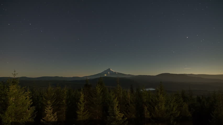 Mt Hood Night Time Lapse During Stock Footage Video 100 Royalty Free