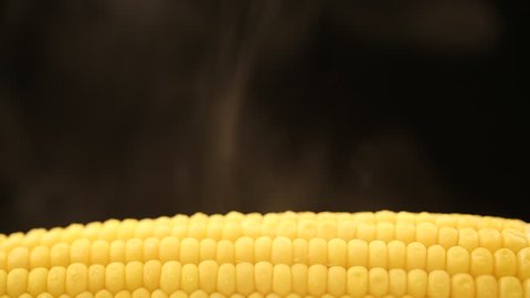 hot corn and steam emanating from it