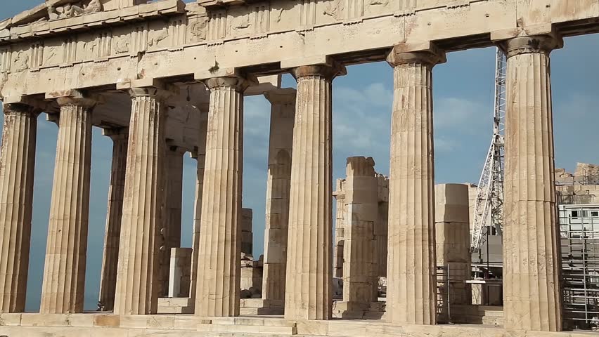 Columns of Parthenon - Antique Stock Footage Video (100% ...