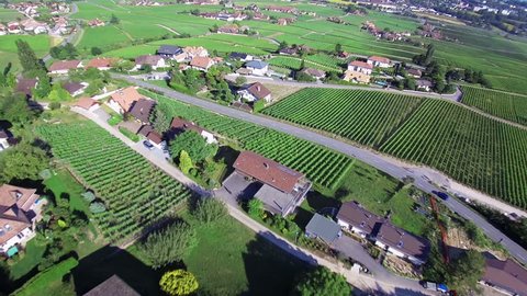 Swiss country side from above : lake Geneva area
Aerial shot of a swiss village on a bright sunny afternoon. Switzerland from the sky.