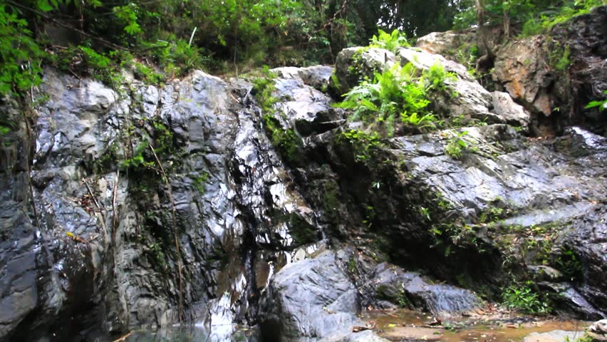 tropical rainforest landscape beautiful waterfall rocks Stock Footage ...